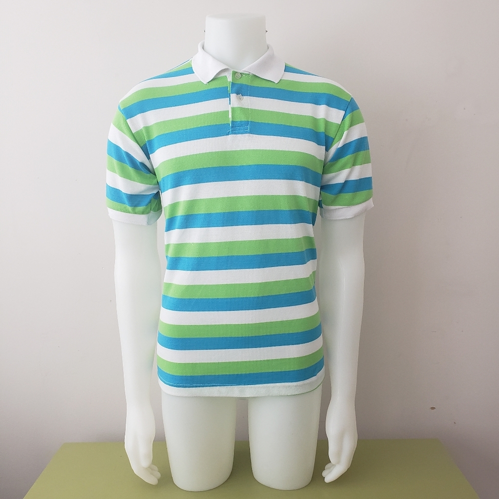 Vintage Preppy Striped Mens Polo Shirt